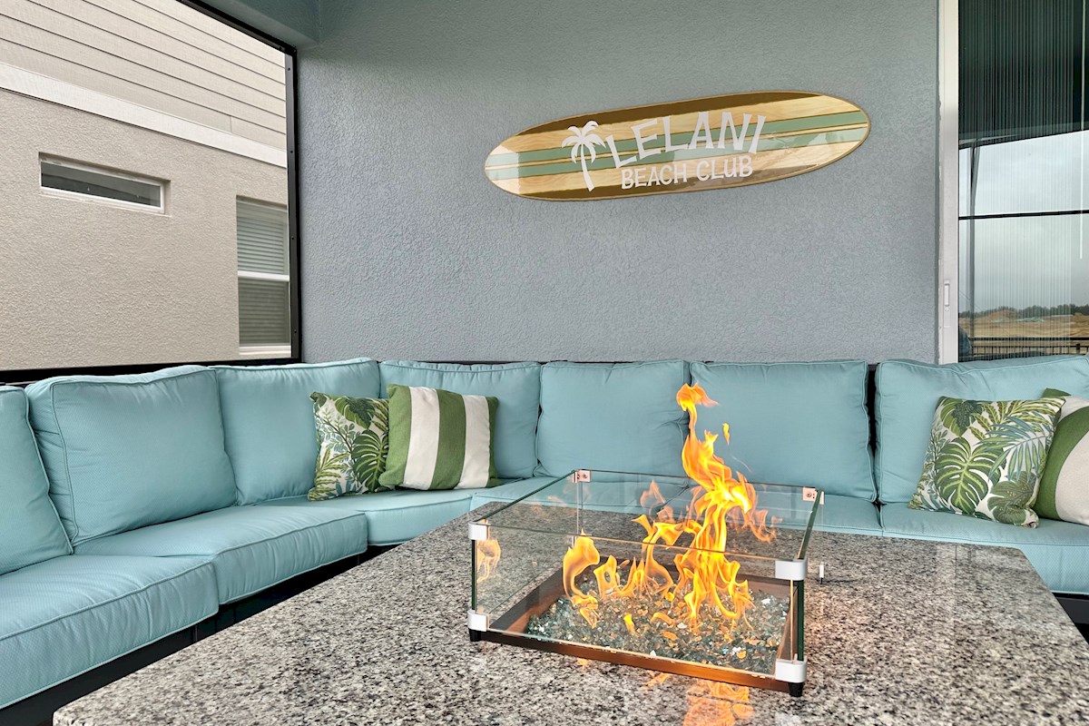 Pool seating and fire table